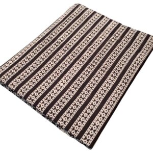 Black & Beige Geometric Hand Block Print Cotton Fabric
