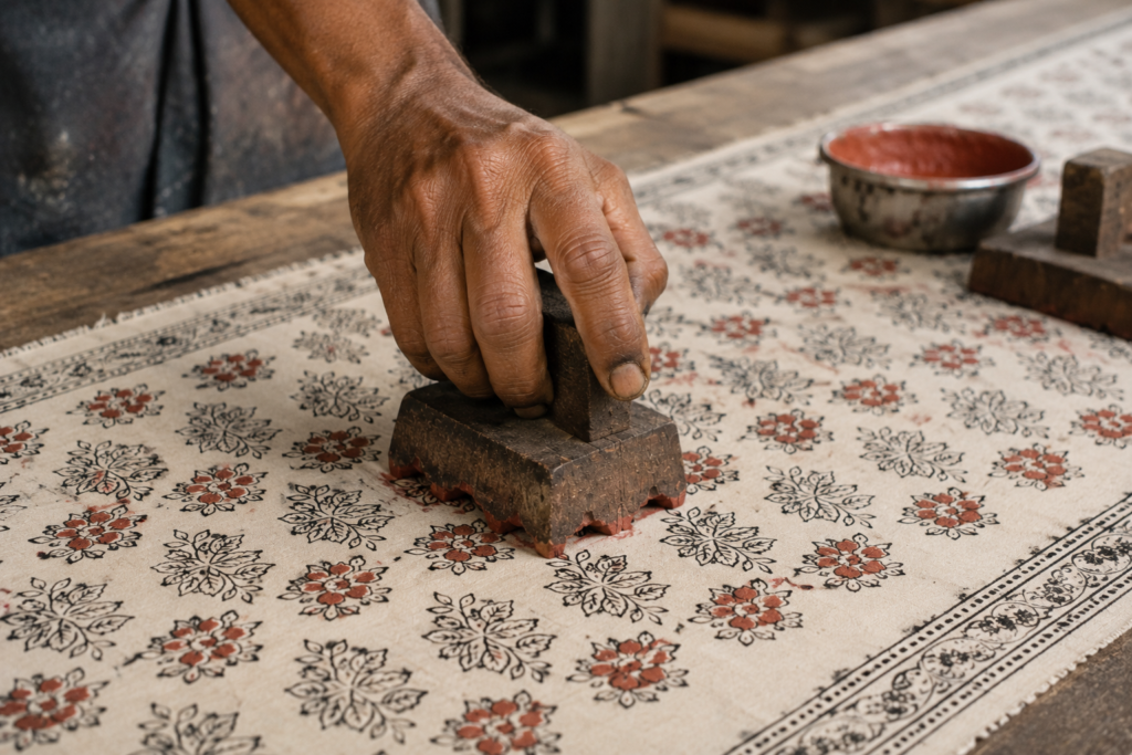 red block printing